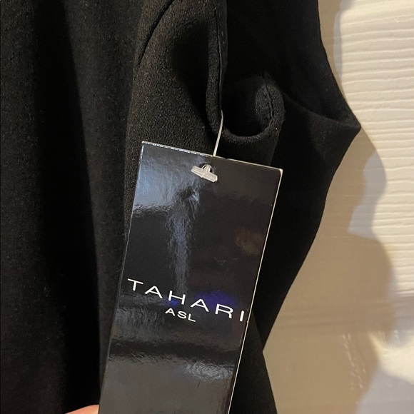 Tahari ASL Black Mini Dress with Silver Buttons - Picture 3 of 14